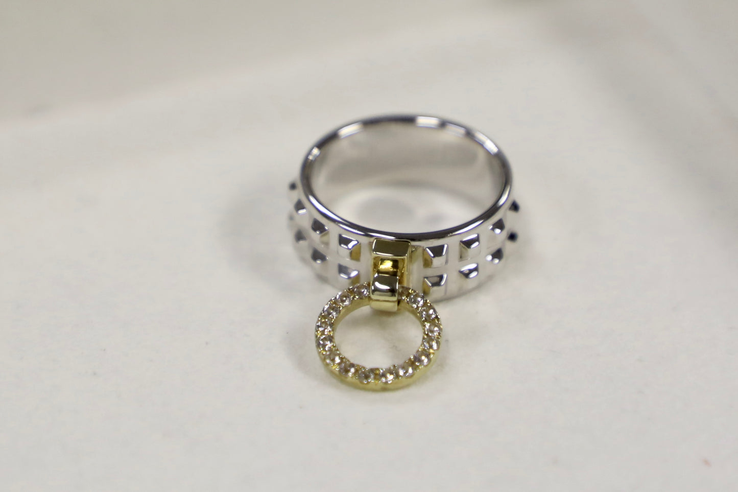 White Sapphire Doorknob Ring