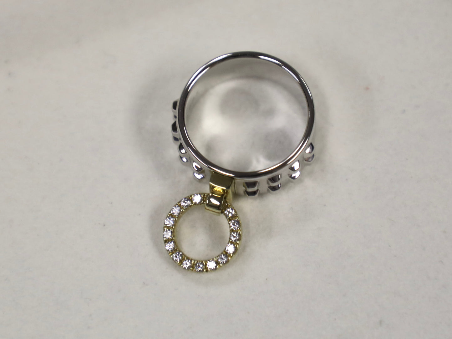 White Sapphire Doorknob Ring